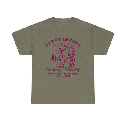 Hiking Tee — "Out of Breath" Hiking Society Graphic Shirt
