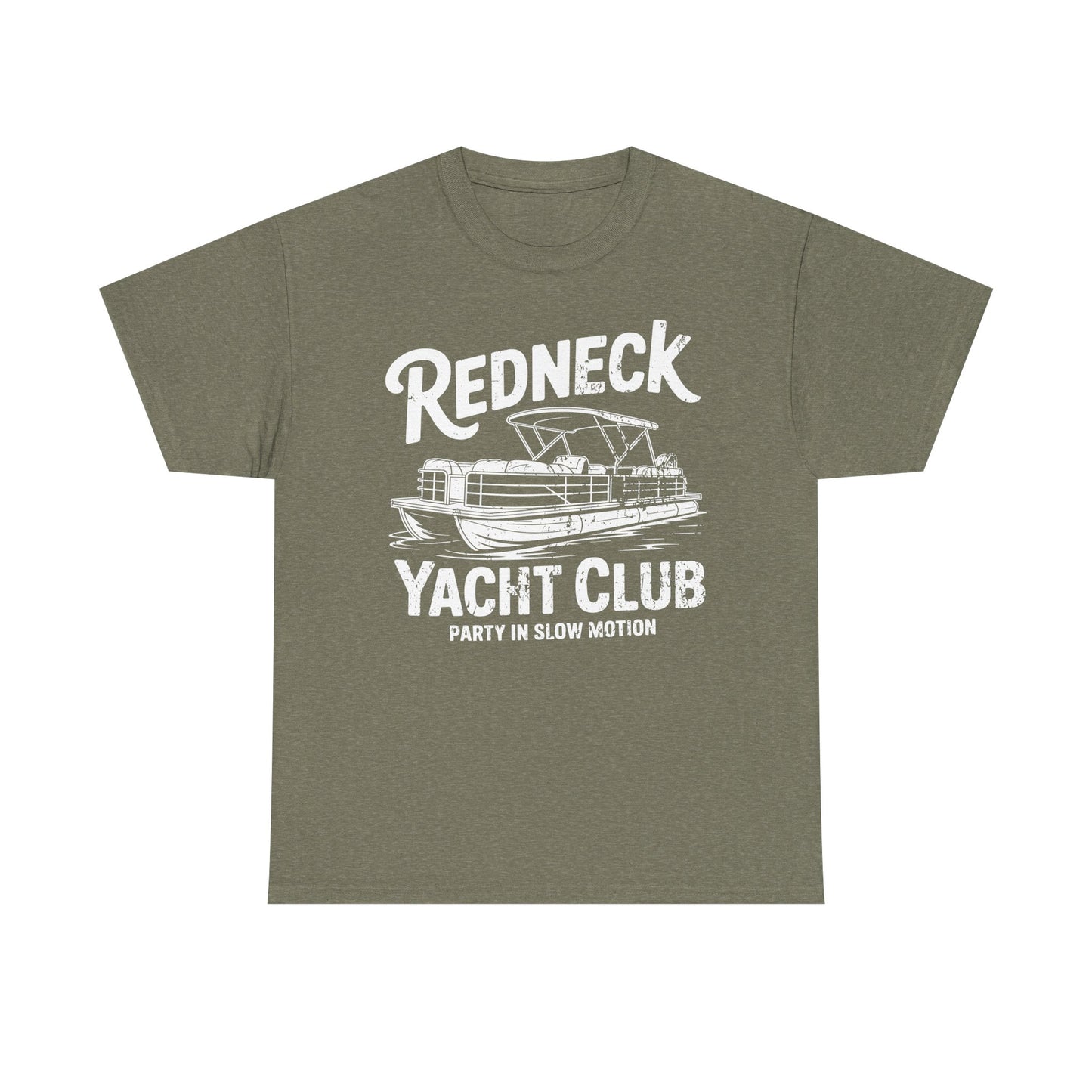 Redneck Yacht Club white T-Shirt — "Party in Slow Motion" Boating Tee