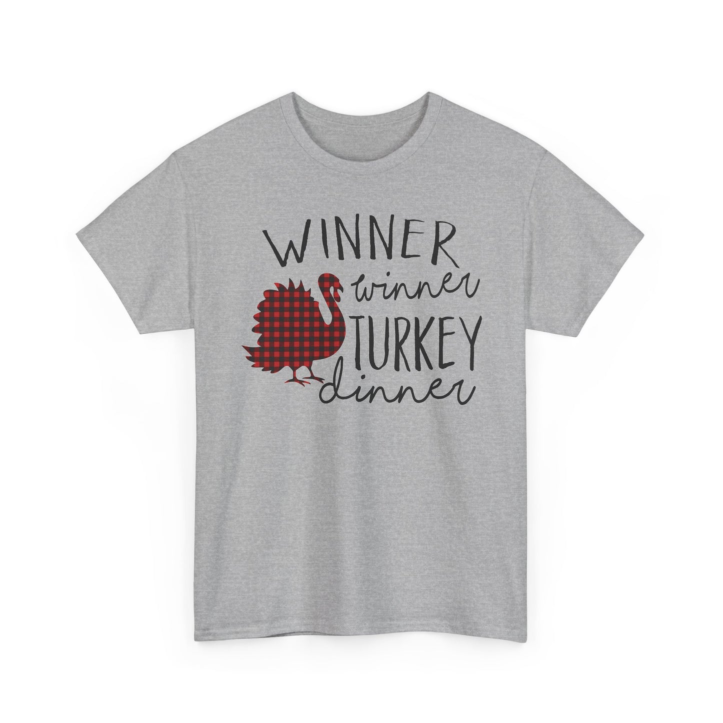 Winner Winner Turkey Dinner T-Shirt — Plaid Turkey Thanksgiving Tee