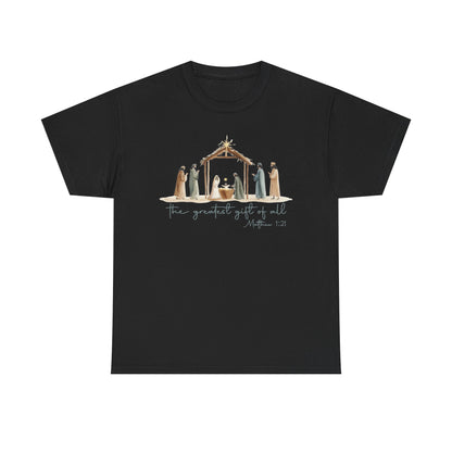 The Greatest Gift of All T-Shirt | Christmas Nativity Tee