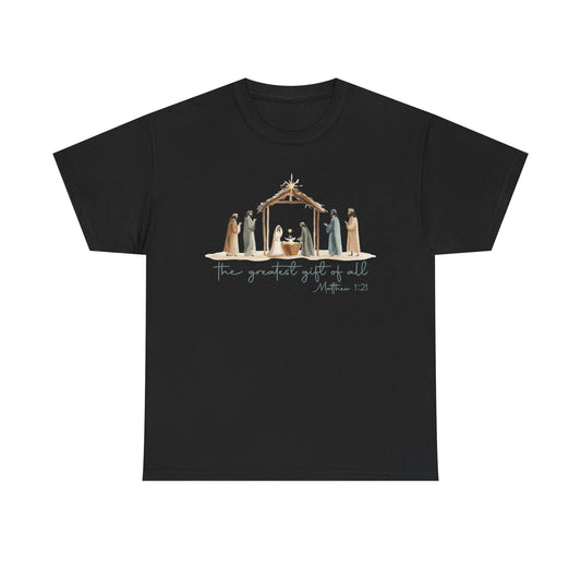 The Greatest Gift of All T-Shirt | Christmas Nativity Tee