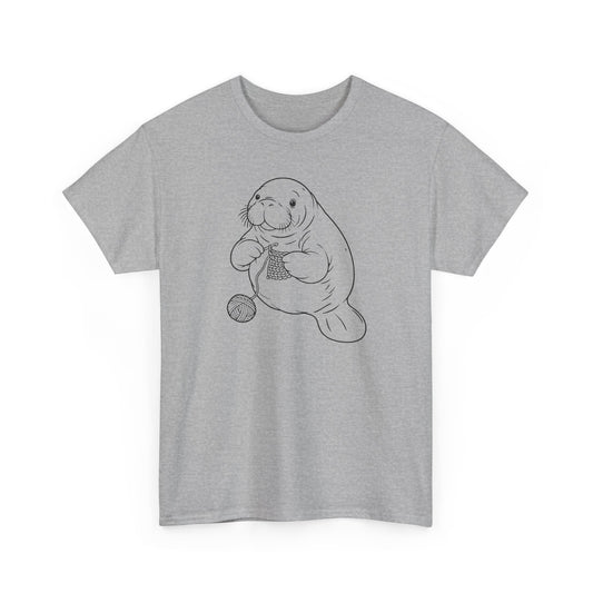 Chubby Mermaid Coastal Crochet Manatee T-Shirt