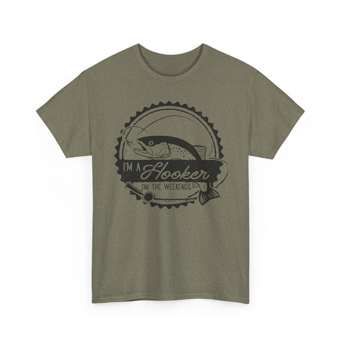 Fishing T-Shirt — "I'm a Hooker on the Weekends" Vintage Angler Tee