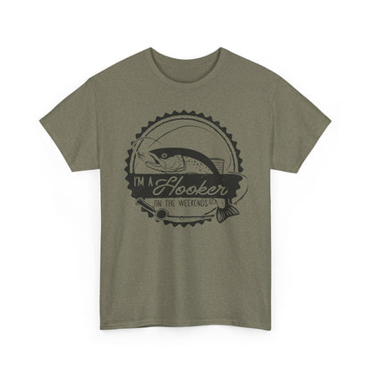 Fishing T-Shirt — "I'm a Hooker on the Weekends" Vintage Angler Tee