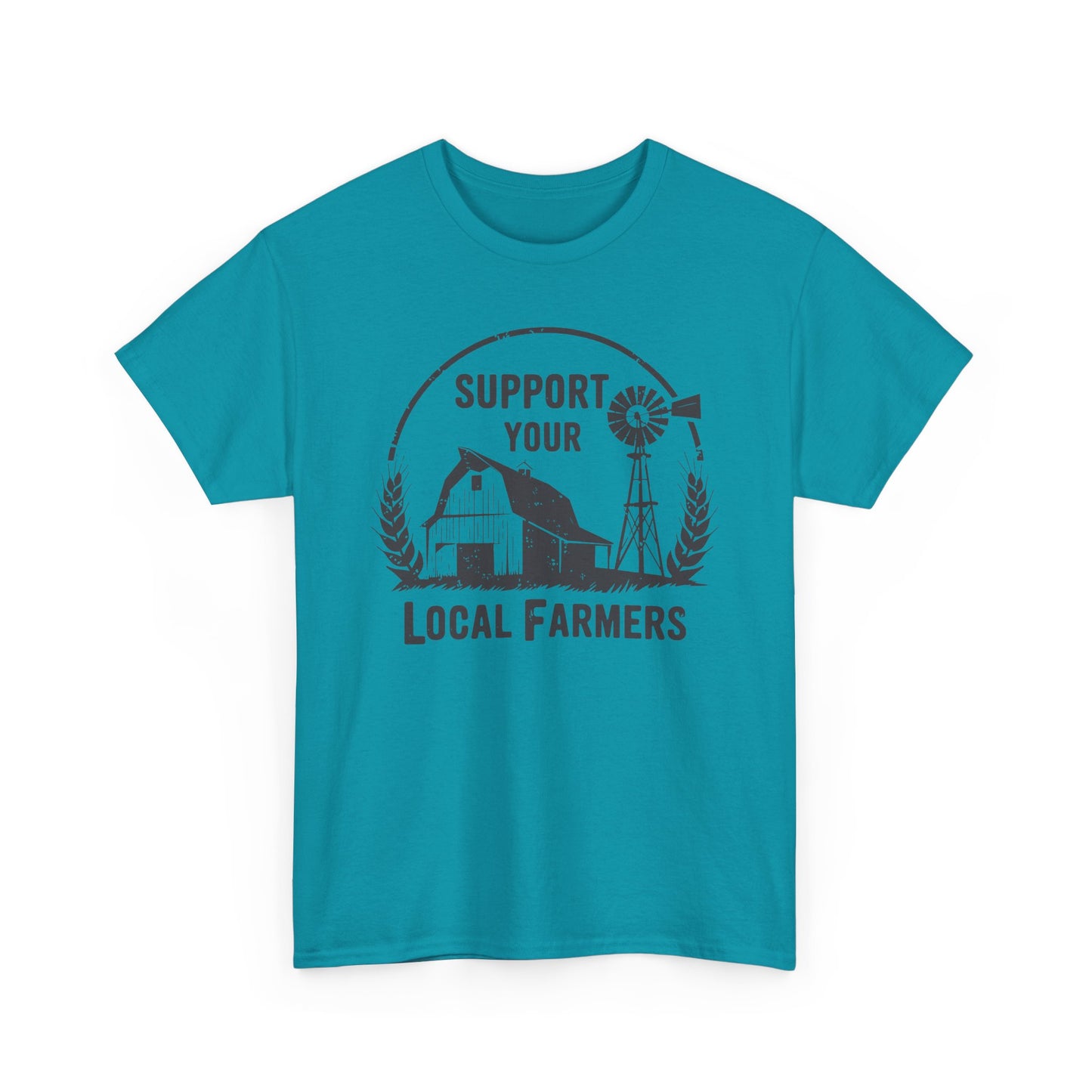 Support Your Local Farmers Tee — Rustic Farmhouse Barn & Windmill T‑Shirt