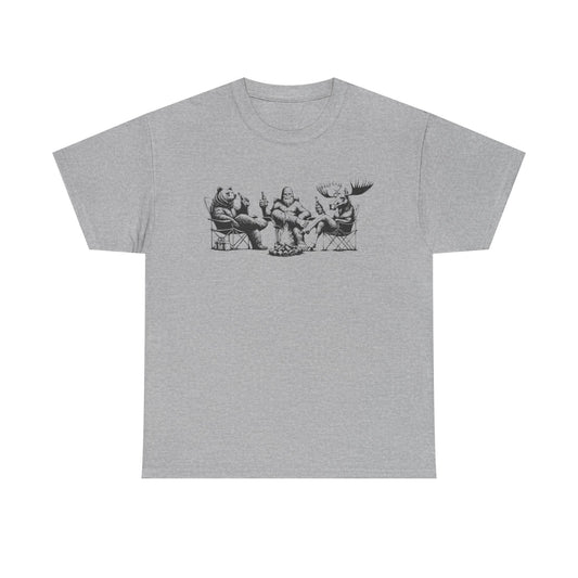 by the Fire T-Shirt — Whimsical Woodland Camping Tee
