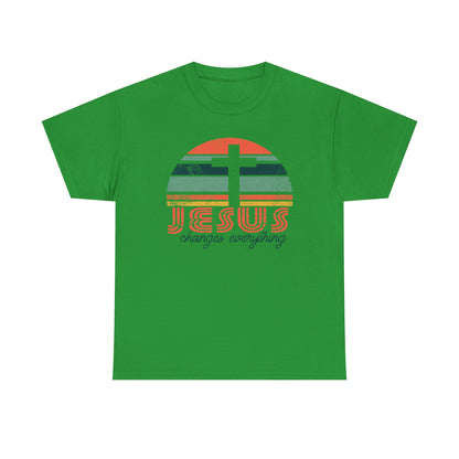 Jesus Changes Everything Tee — Retro Christian Cross Graphic Shirt