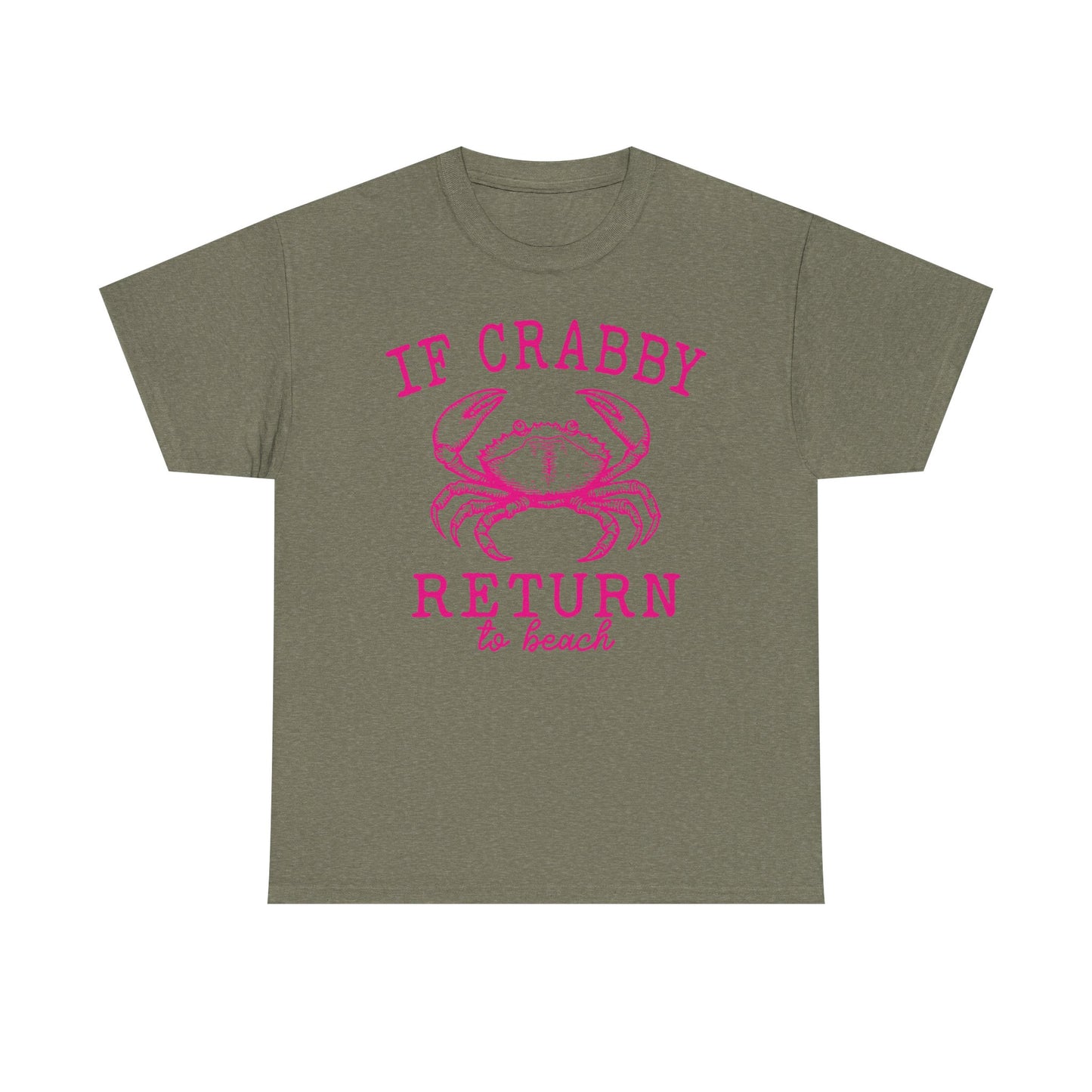 If Crabby Return to Beach T-Shirt blue– Funny Coastal Crab Tee for Beach Lovers
