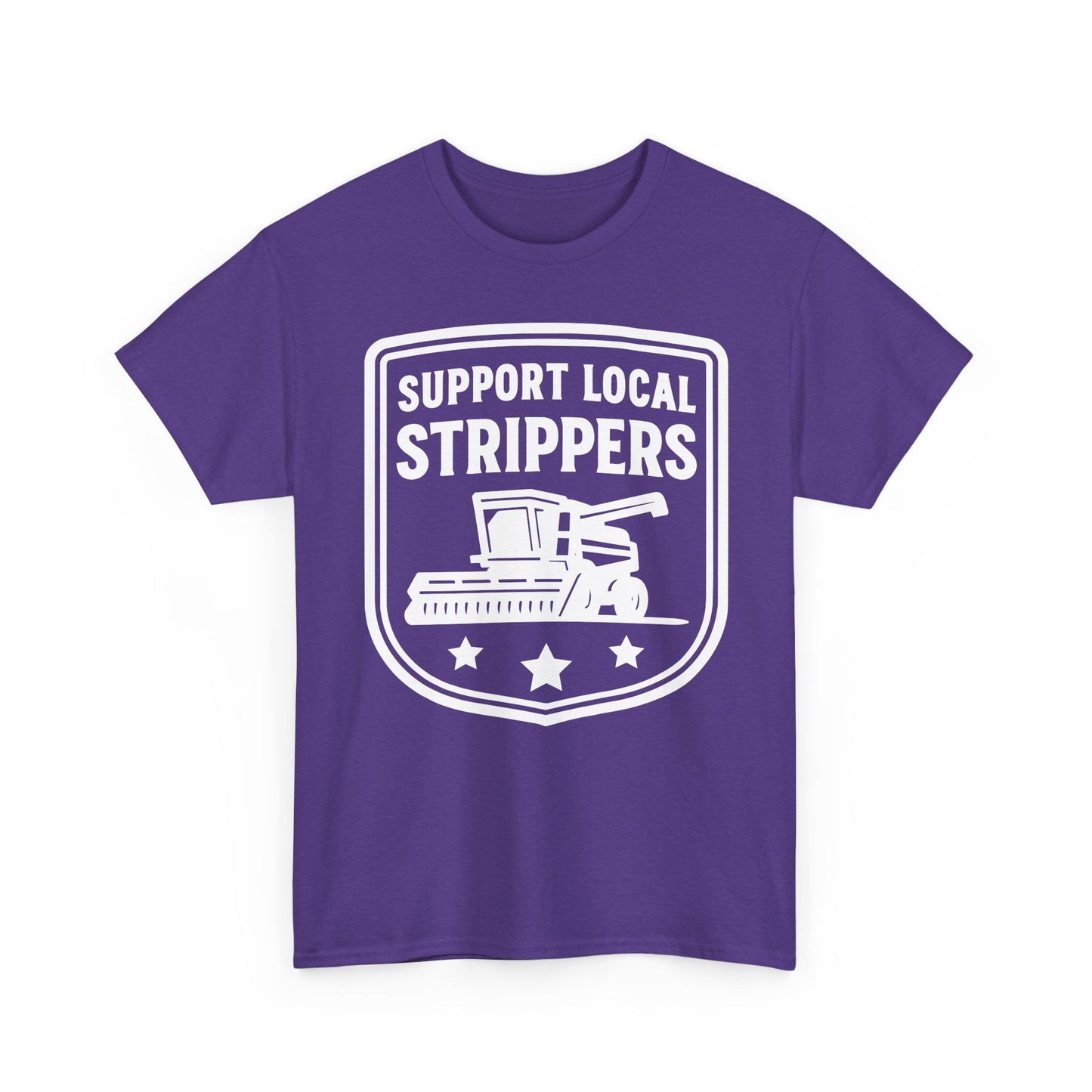 Support Local Strippers black T-Shirt — Lawn Care & Corn Harvesting Funny Tee