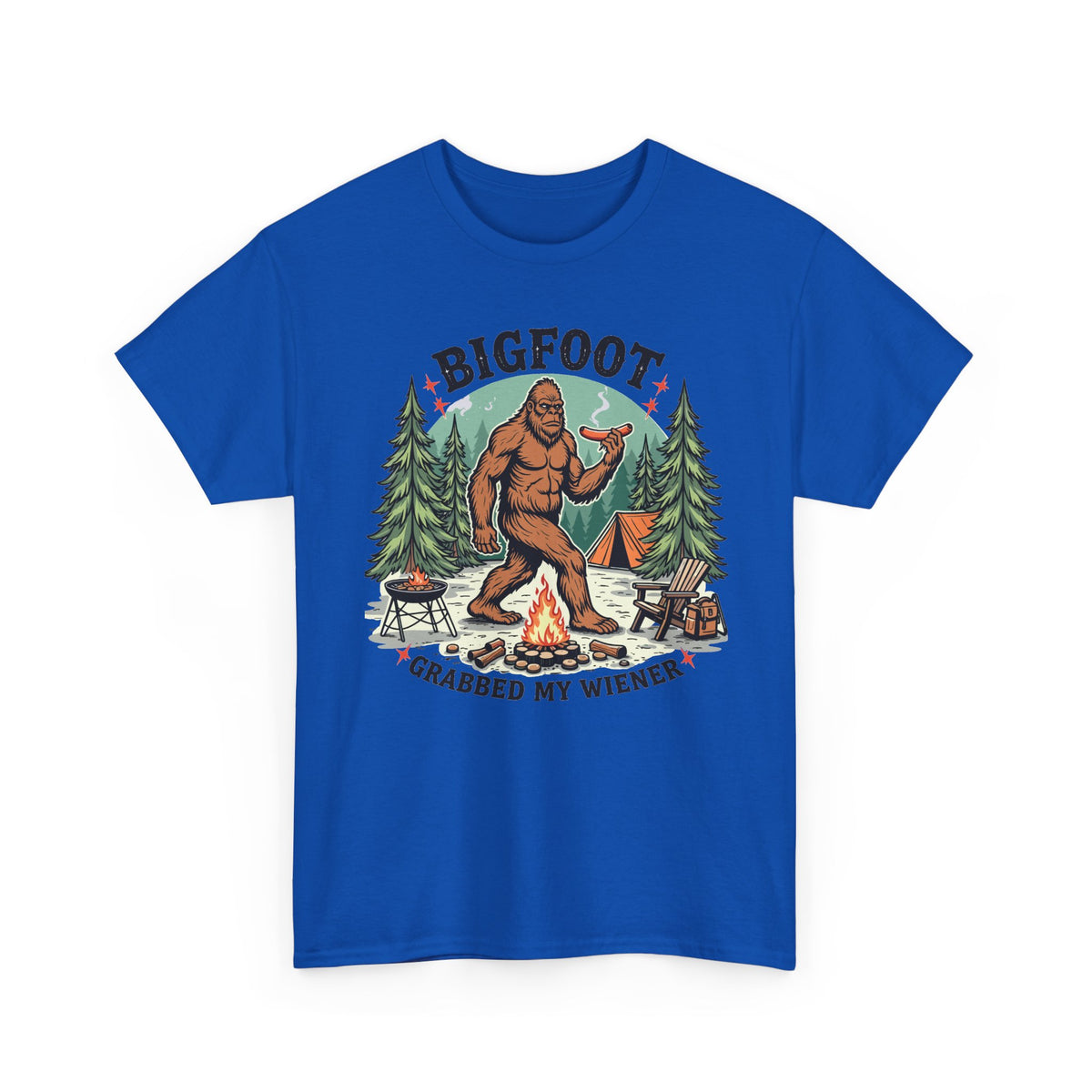 Bigfoot Grabbed My Wiener T-Shirt | Funny Camping Tee
