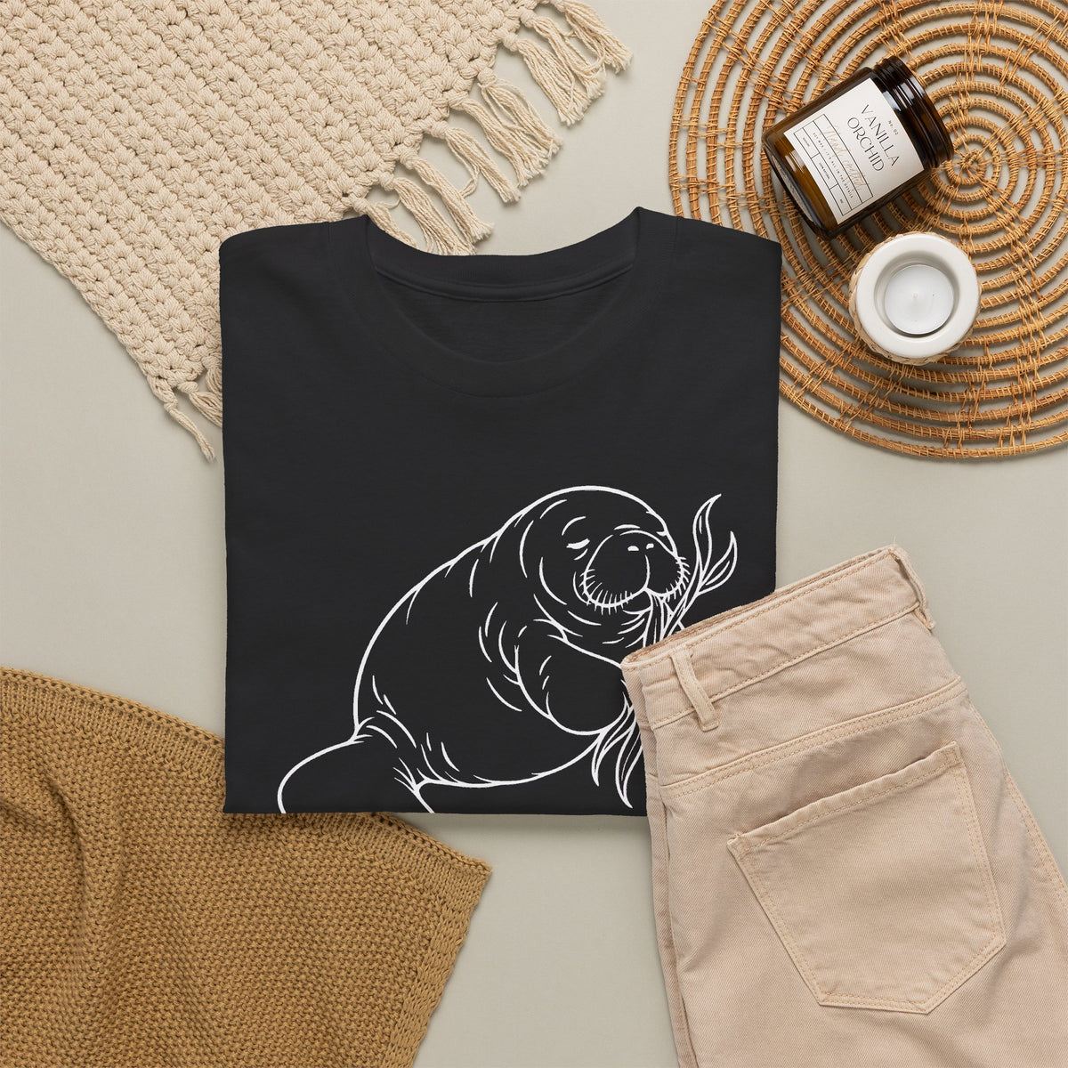 Chubby Mermaid Snack and Nap Manatee T-Shirt