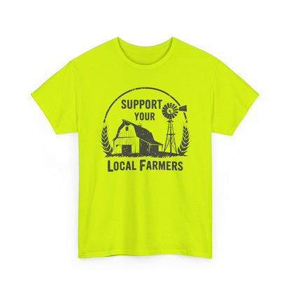 Support Your Local Farmers Tee — Rustic Farmhouse Barn & Windmill T‑Shirt