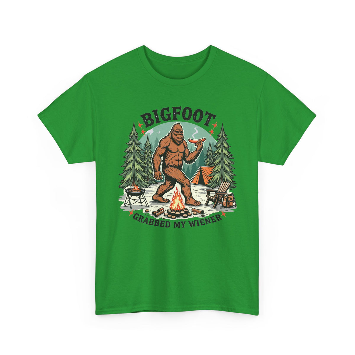 Bigfoot Grabbed My Wiener T-Shirt | Funny Camping Tee