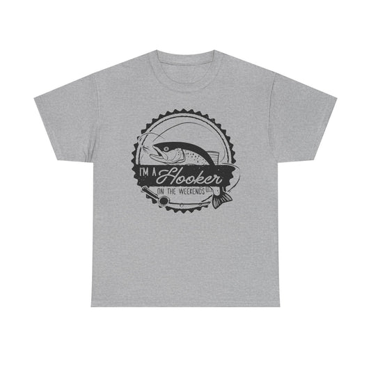 Fishing T-Shirt — "I'm a Hooker on the Weekends" Vintage Angler Tee