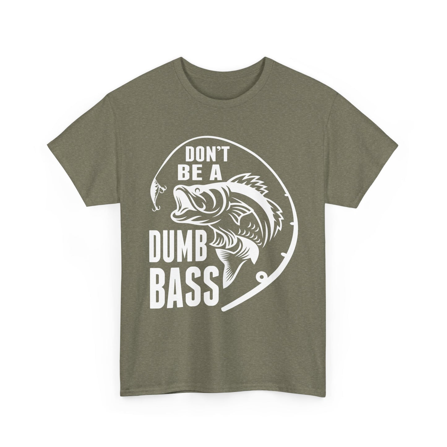 Fishing T-Shirt - White – "Don't Be a Dumb Bass" Graphic Tee for Anglers