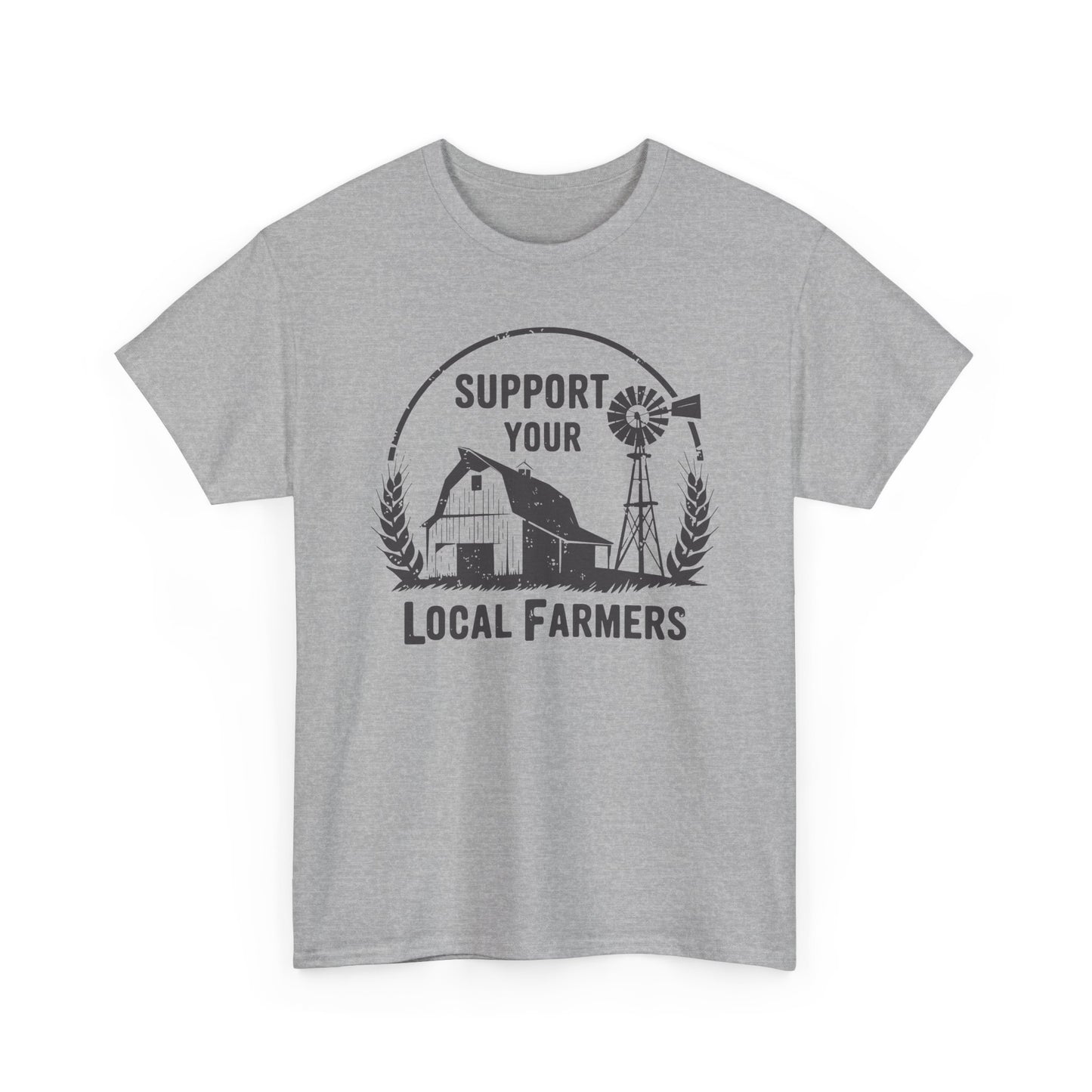 Support Your Local Farmers Tee — Rustic Farmhouse Barn & Windmill T‑Shirt