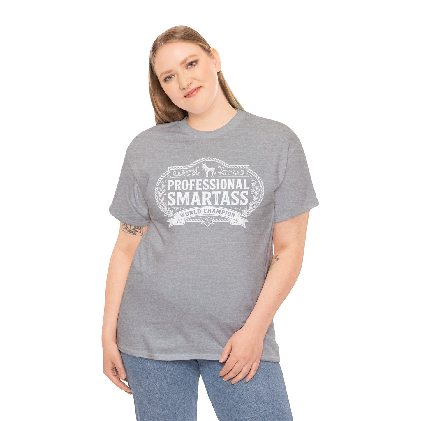 Professional Smartass Tee white - 'Professional Smartass World Champion' Funny Graphic T-Shirt